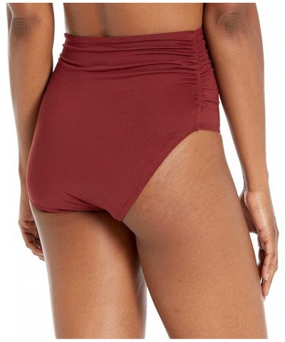 Women's Convertible High Waist Shirred Swim Bottom Raisin $14.54 Swimsuits