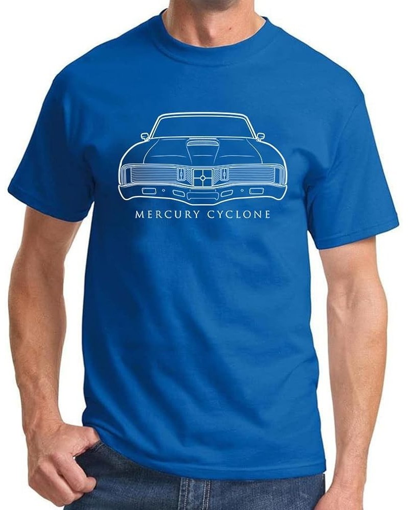 1970 1971 Mercury Cyclone Closed Headlight Front End Design Classic Print Tshirt Royal $10.50 T-Shirts