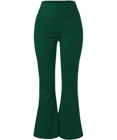 Flare Leggings for Women with Pockets High Waisted Tummy Control Workout Leggings Flared Athletic Gym Yoga Pants Green-b $10....