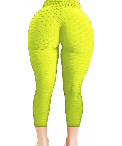 Women's High Waist Yoga Pants Tummy Control Slimming Booty Leggings Workout Running Butt Lift Tights B-capris Neon Yellow $14...