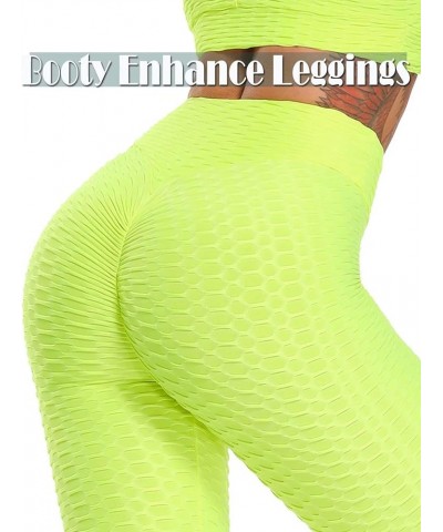 Women's High Waist Yoga Pants Tummy Control Slimming Booty Leggings Workout Running Butt Lift Tights B-capris Neon Yellow $14...