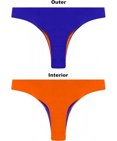 Women Cheeky Reversible Bikini Bottoms Low Waist Swim Bathing Suit Bottom Mid Rise Sexy Maternity Swimsuit Blue & Orange $8.8...