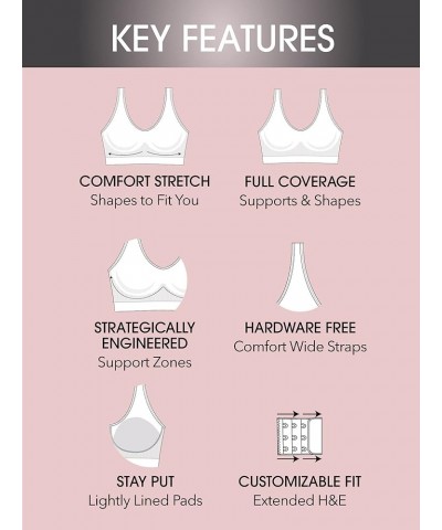 Women's Everyday Smooth Wireless Bra, Full Coverage Shaper Bralettes with Strategic Support for Comfort Olive Night/Black Hue...