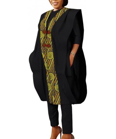 African Clothes Women Top Shirt Robe and Pants Set Bazin Riche African Clothing Dashiki Women 3 Piece Sets Nigerian Clothes A...