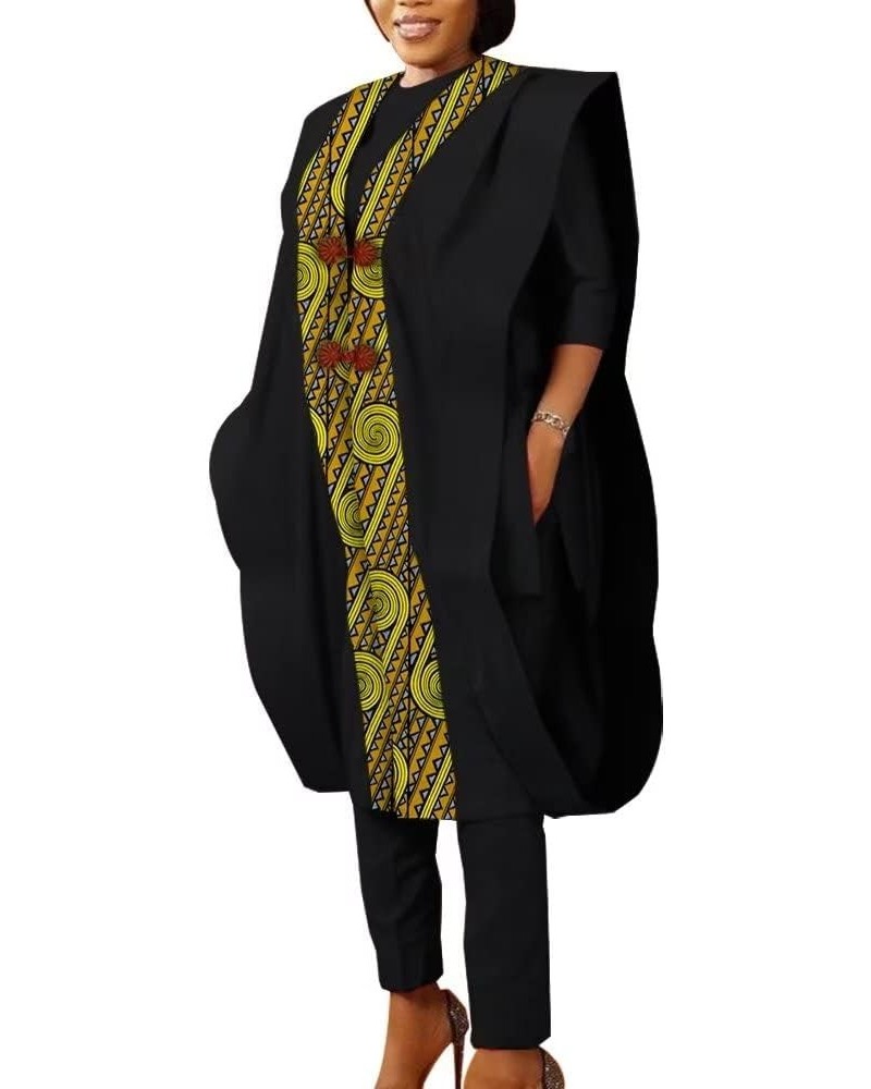 African Clothes Women Top Shirt Robe and Pants Set Bazin Riche African Clothing Dashiki Women 3 Piece Sets Nigerian Clothes A...