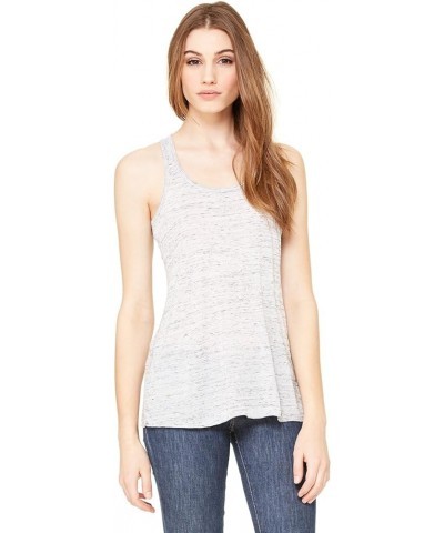 Bella Canvas Women's Flowy Racer Back Light Tank Top White/Marble $8.36 Tanks