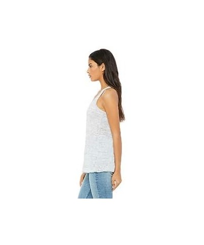 Bella Canvas Women's Flowy Racer Back Light Tank Top White/Marble $8.36 Tanks