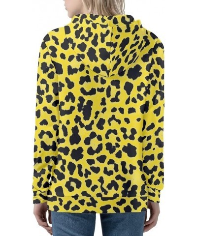 Regular Womens Zip Up Hoodies with Pocket Comfy Soft Fall Winter Plus Size Hooded Sweatshirt Ladies Sport Coat Yellow Leopard...