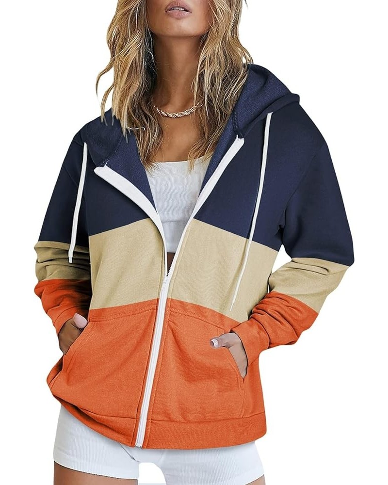 Women's Casual Zip Up Hoodie Lightweight Sweatshirt Hoodies Drawstring Sweater with Pockets C-orange $19.49 Hoodies & Sweatsh...