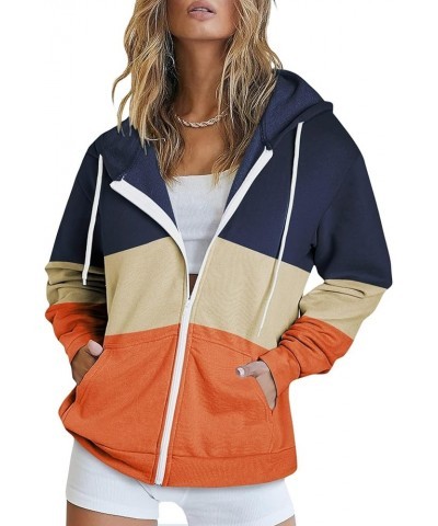 Women's Casual Zip Up Hoodie Lightweight Sweatshirt Hoodies Drawstring Sweater with Pockets C-orange $19.49 Hoodies & Sweatsh...