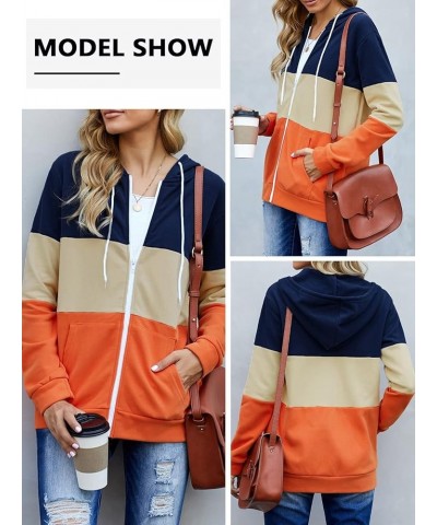 Women's Casual Zip Up Hoodie Lightweight Sweatshirt Hoodies Drawstring Sweater with Pockets C-orange $19.49 Hoodies & Sweatsh...