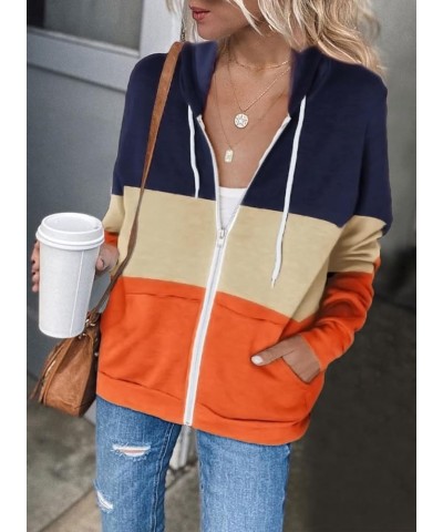 Women's Casual Zip Up Hoodie Lightweight Sweatshirt Hoodies Drawstring Sweater with Pockets C-orange $19.49 Hoodies & Sweatsh...