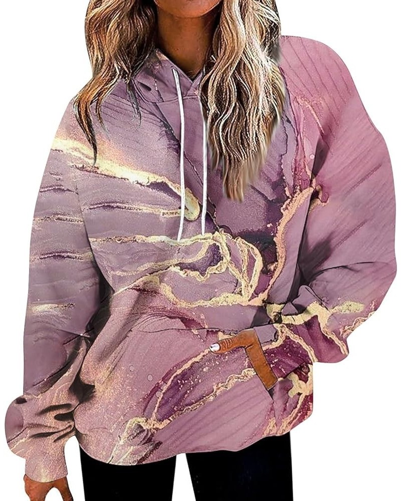 Lightweight Hoodie Women Long Sleeve Drawstring Fall Hoodies Pullover Tie Dye Oversized Long Baggy T Shirts Outfits X96-pink ...