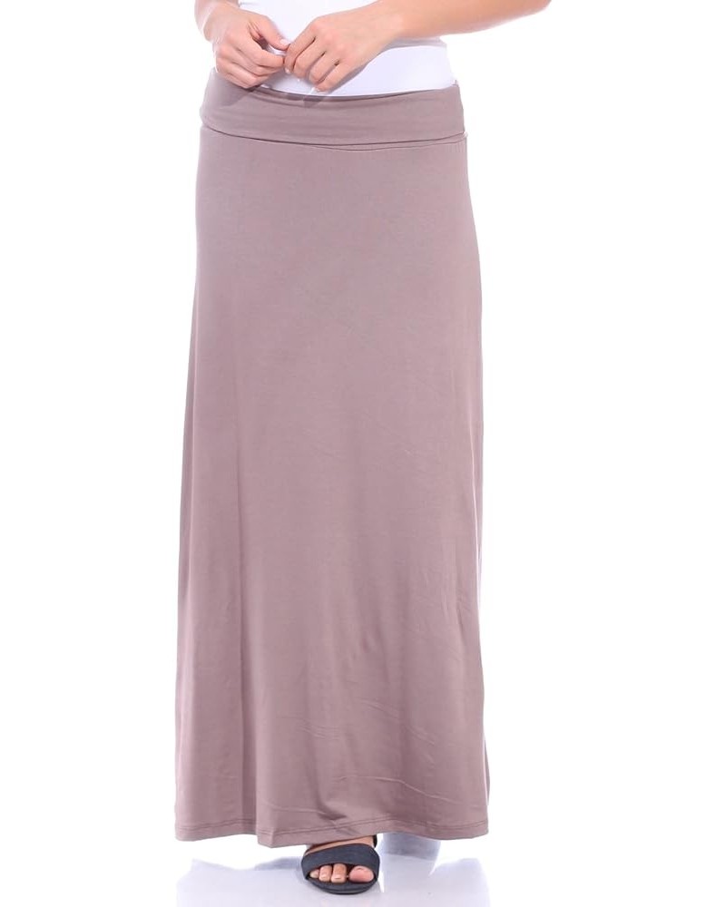 Womens Long Maxi Skirt Cover Up Casual Fold Over Plus Size Summer Skirts Toffee $10.80 Swimsuits