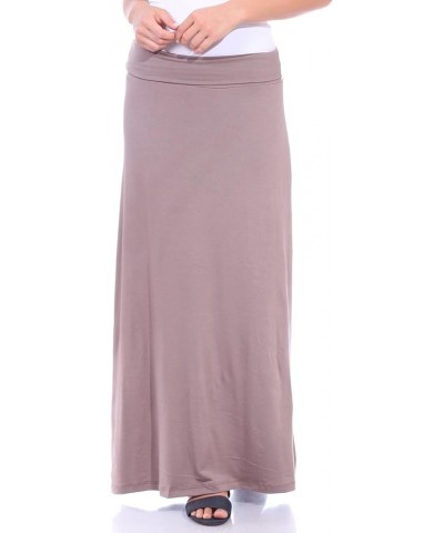 Womens Long Maxi Skirt Cover Up Casual Fold Over Plus Size Summer Skirts Toffee $10.80 Swimsuits