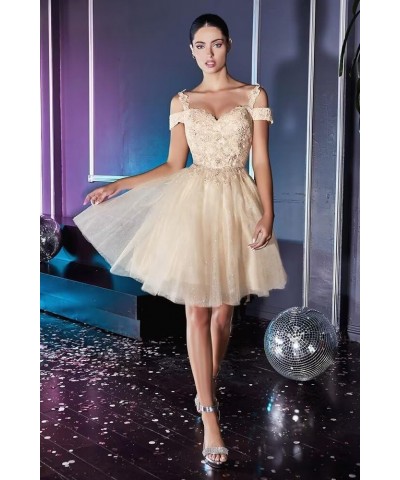 Tulle Homecoming Dresses for Teens Sparkly Short Prom Dresses Cold Shoulder A Line Mini Cocktail Dress Olive Green $32.00 Dre...