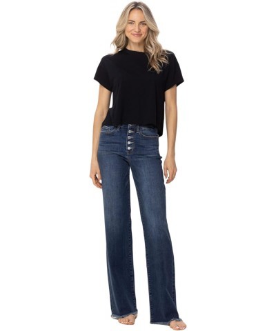 'Fiercely Bella Boutique' Hi-Waisted Button Fly Wide Leg Jeans (Style 82503) $28.80 Jeans