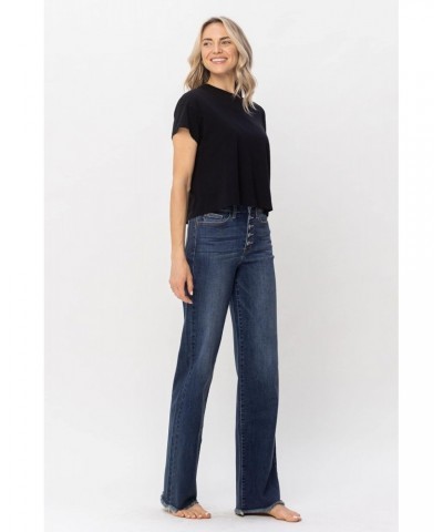 'Fiercely Bella Boutique' Hi-Waisted Button Fly Wide Leg Jeans (Style 82503) $28.80 Jeans