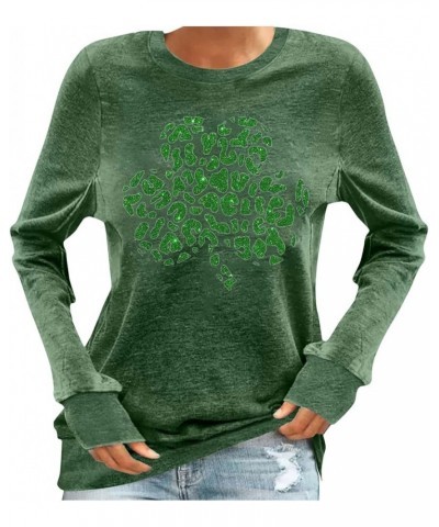 St Patrick's Day Shirts for Women Shenanigans Coordinator Sweatshirt Irish Shamrock Green Long Sleeve Graphic Tee Tops 26-gre...