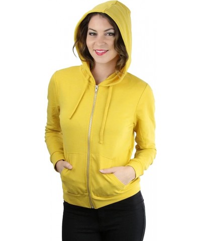 Women's Long Sleeve Full Zip-Up Kangaroo Pocket Hoodie Mustard $10.98 Hoodies & Sweatshirts