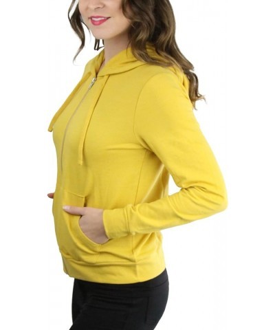 Women's Long Sleeve Full Zip-Up Kangaroo Pocket Hoodie Mustard $10.98 Hoodies & Sweatshirts