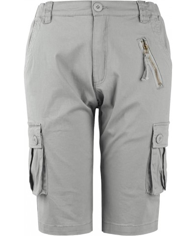 Women's Bermuda Cargo Shorts,Multi-Pockets Camouflage Casual Shorts 1 Light Grey $13.95 Shorts