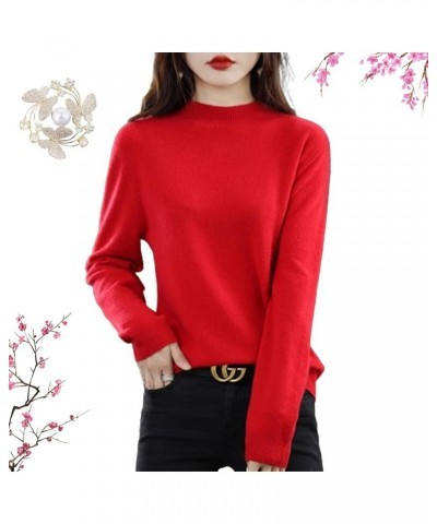 Cashmere Sweaters for Women, Turtleneck Sweater Women, Womens Cashmere Sweater, Cashmere Sweater Women Red-b $17.10 Sweaters