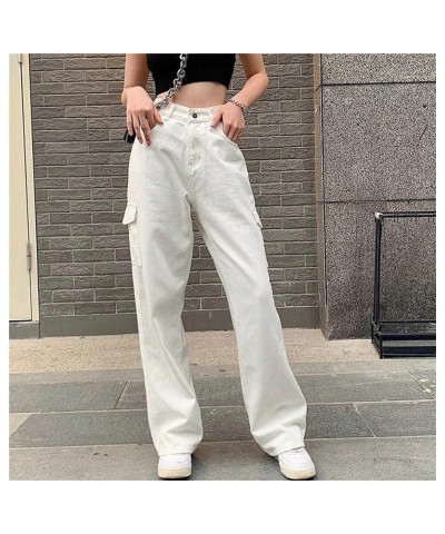 High Waisted Jeans for Women Stretchy Rise Straight Loose Denim Pants Wide Leg Hippie Streetwear Trendy Aesthetic Cargo Jeans...