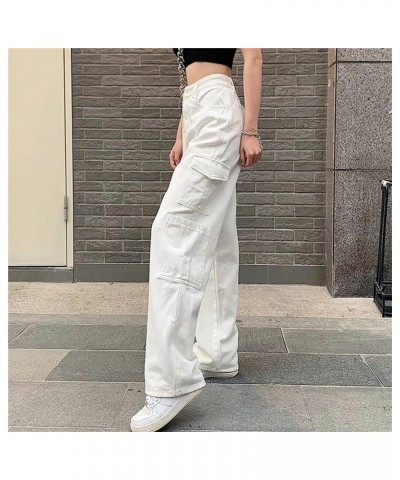 High Waisted Jeans for Women Stretchy Rise Straight Loose Denim Pants Wide Leg Hippie Streetwear Trendy Aesthetic Cargo Jeans...