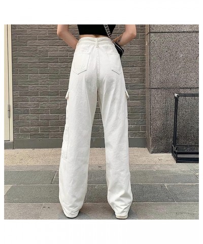 High Waisted Jeans for Women Stretchy Rise Straight Loose Denim Pants Wide Leg Hippie Streetwear Trendy Aesthetic Cargo Jeans...