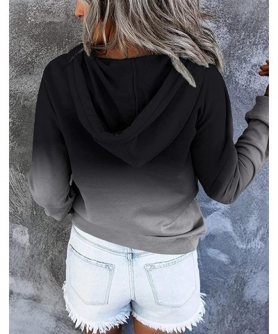 Womens Hoodies Sweatshirts with Kangaroo Pockets 6-gradient Black $23.19 Hoodies & Sweatshirts