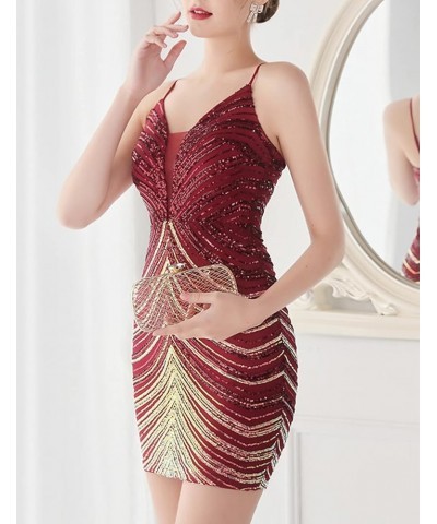 Women's Cocktail Dresses Flapper Dresses 20s Gatsby with All-Over Fringe Mini Dresses Feather Prom Party Dress Z-wine $21.60 ...