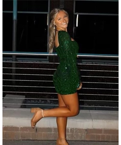 Long Sleeve Homecoming Dresses 2024 Sparkly Sequin Bodycon Short Prom Cocktail Party Dress Orange $29.69 Dresses