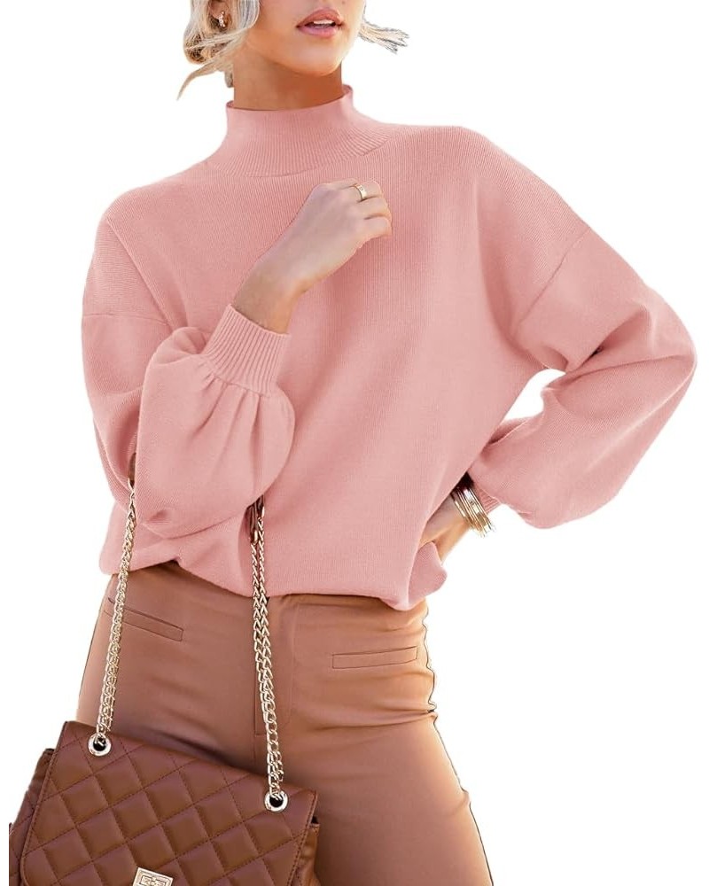 Women's Casual Sweater Pullover Winter Basic Sweatshirt Long Sleeve Cozy Knitted Jumper Tops Loose Fit Pure pink $20.68 Sweaters