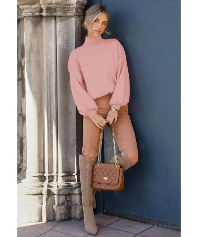 Women's Casual Sweater Pullover Winter Basic Sweatshirt Long Sleeve Cozy Knitted Jumper Tops Loose Fit Pure pink $20.68 Sweaters