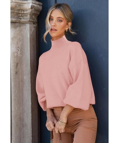 Women's Casual Sweater Pullover Winter Basic Sweatshirt Long Sleeve Cozy Knitted Jumper Tops Loose Fit Pure pink $20.68 Sweaters