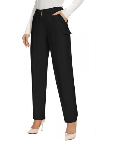 Work Pants for Women Business Casual Office Dress Pants Trousers with Pockets Zipper Black $13.24 Pants