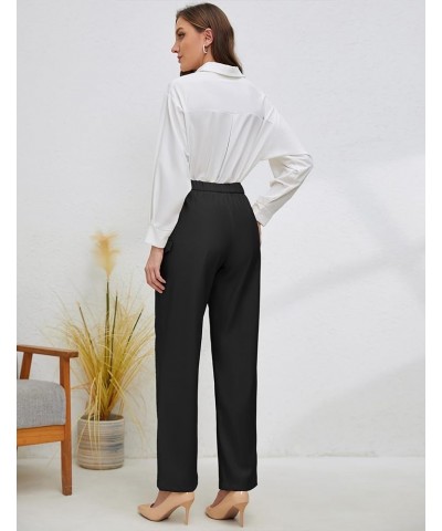 Work Pants for Women Business Casual Office Dress Pants Trousers with Pockets Zipper Black $13.24 Pants