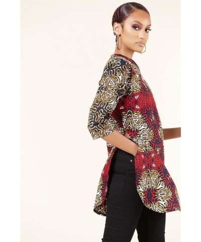 Women's African Print Shirt Kente Tops Open Front Ladies Bell Sleeve Dashiki Blouse Ankara Kente Outwear Jacket 5 $10.89 Jackets