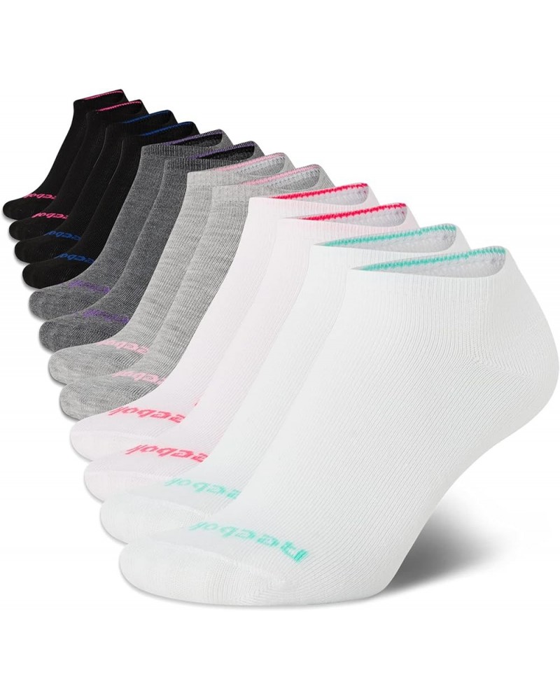 Women's Athletic Socks - Performance Low Cut Socks (12 Pack) White/Grey/Black $11.04 Activewear