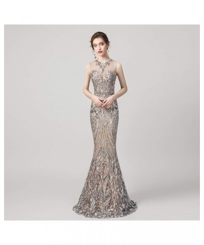 Women's Mermaid Dress Bridesmaid Dress Evening Dress Party Prom Gown Silver P $37.95 Dresses