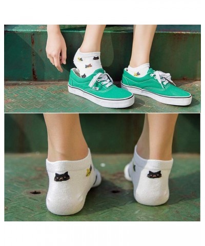 Women Socks Cotton No Show Low Cut Socks Ankle Sock 5 Pack Cats $10.82 Socks