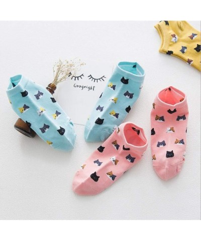 Women Socks Cotton No Show Low Cut Socks Ankle Sock 5 Pack Cats $10.82 Socks