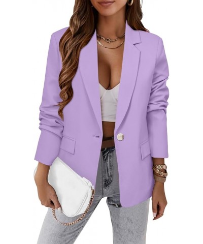 Women Business Casual Blazer with Lined Professional Work Suit Jacket with Pockets 2-light Purple-short Style $32.32 Blazers