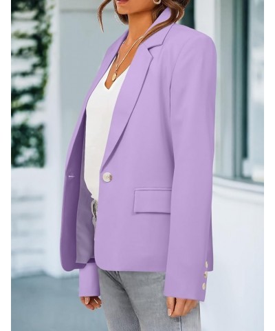 Women Business Casual Blazer with Lined Professional Work Suit Jacket with Pockets 2-light Purple-short Style $32.32 Blazers