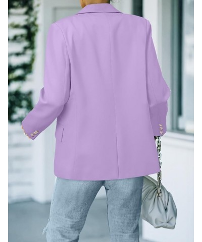 Women Business Casual Blazer with Lined Professional Work Suit Jacket with Pockets 2-light Purple-short Style $32.32 Blazers