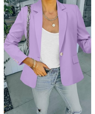 Women Business Casual Blazer with Lined Professional Work Suit Jacket with Pockets 2-light Purple-short Style $32.32 Blazers