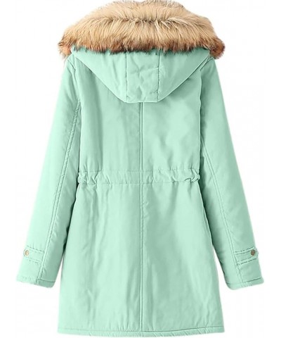 Winter Coats for Women Warm Hooded Outerwear Solid Thick Padded Jacket Fleece Lined Oversized Windproof Coat T+green $13.52 J...