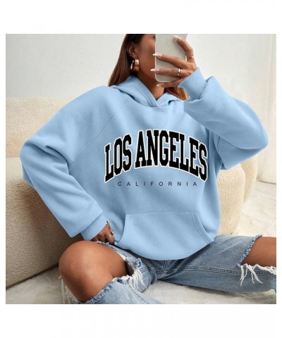 Women Letter Print Oversized Hoodies Women Casual Fashion California Hoodie Pullover Drawstring Graphic Sweatshirt A1-light B...