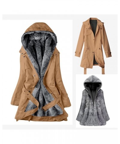 Women's Warm Winter Jackets Fleece Lined Parka Coat Faux Fur Hooded Jacket Outdoor Outerwear Ski Snow Jacket Plus Size 03-yel...